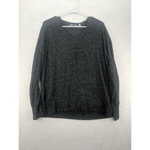 Soft Surroundings 3DV99 Marabella Lounge Sweater Charcoal V neck Sz PM